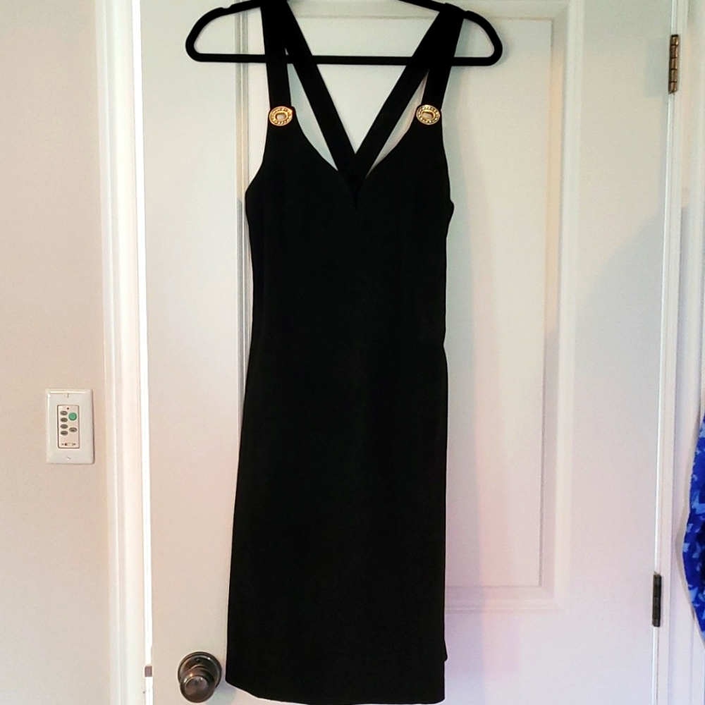 Genuine leather black Danier minidress vintage